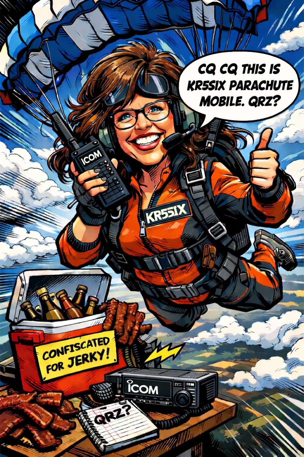 KR5SIX parachute mobile graphic